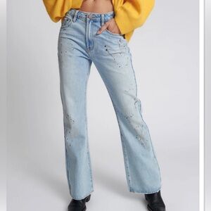 One Teaspoon Charlie Slim High Waist Flared Jeans, Fleetwood Artiste